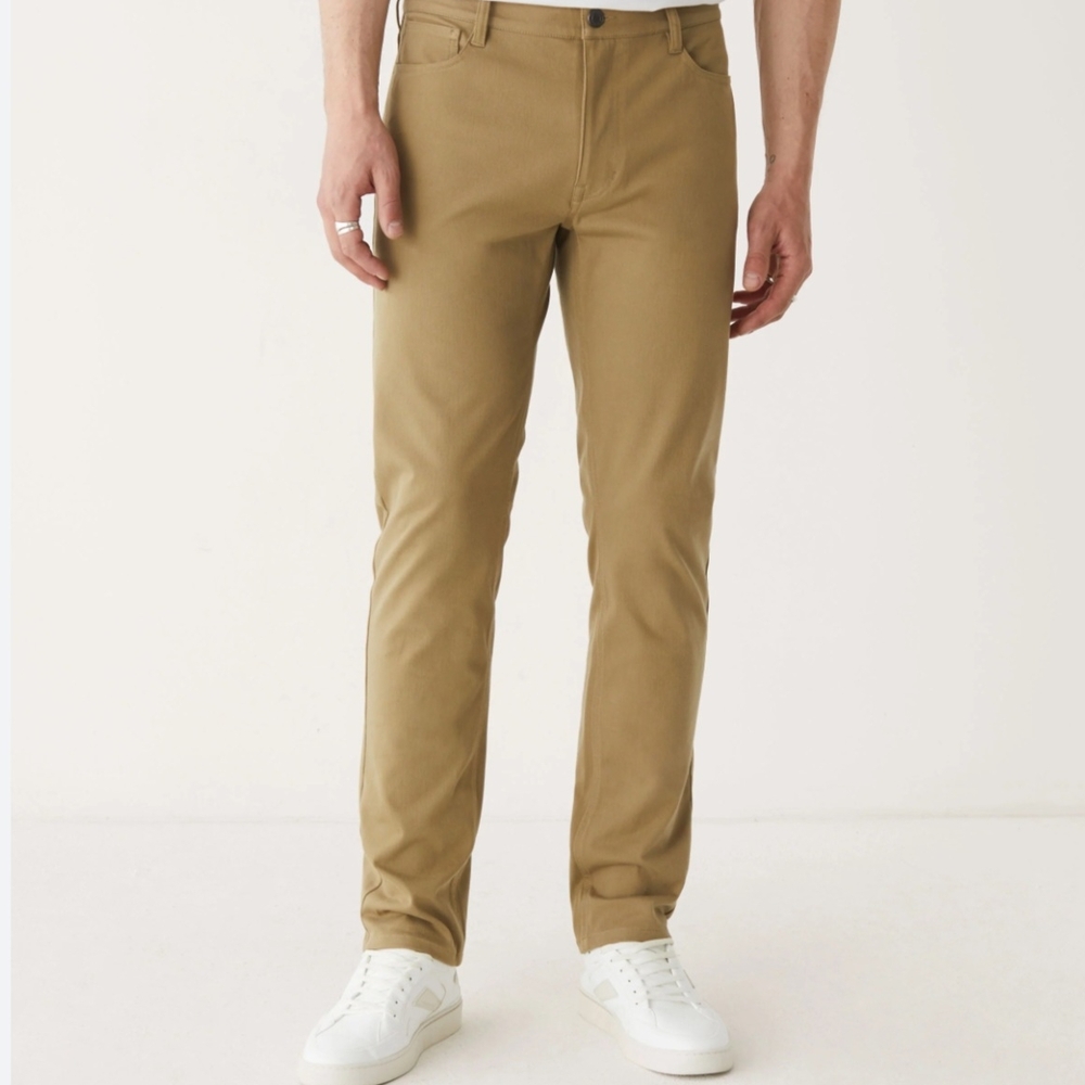 Frank & Oak Khaki Becket Narrow Stretch Chino Pants